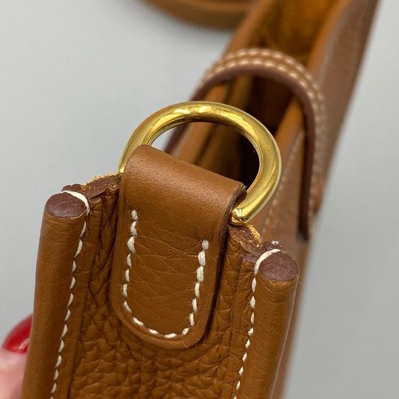 🔥HERMES🔥Taurillon Maurice Evelyn tpm crossbody gold - Picture 9 of 14